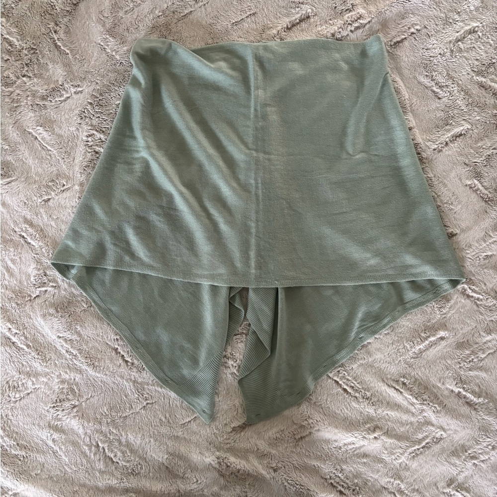Noelle Sage Green Knit Button Wrap Shawl - Picture 2 of 3